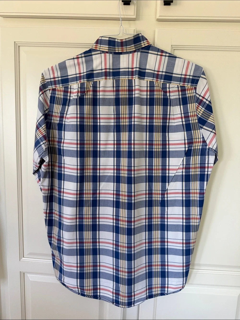 J. Crew Blue, White and Red Plaid Button-Down Shirt